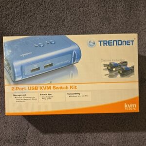 TRENDnet Blue 2-Port USB KVM Switch